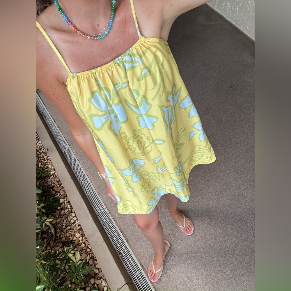 Yellow Floral Mini Dress